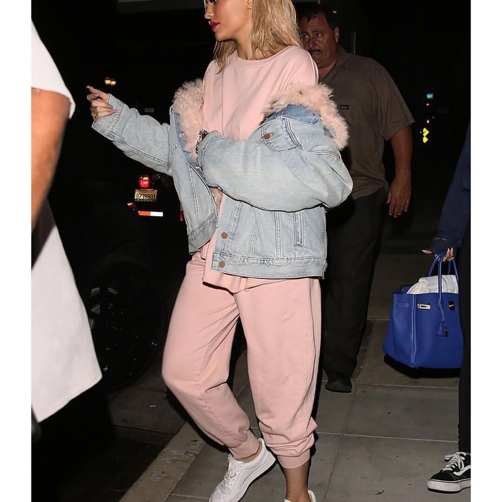 Alexander Wang Pink Fur Jean Jacket / Kylie OOTD